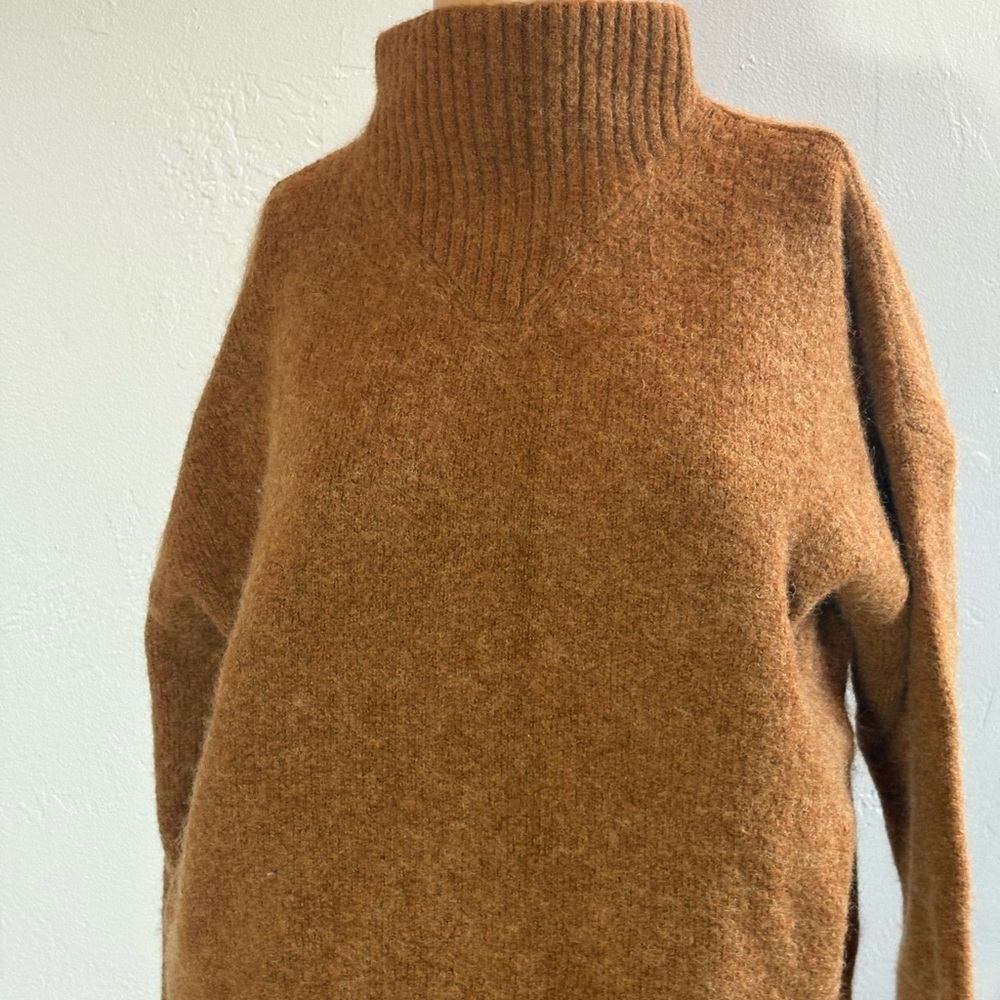 Madewell  Dillon Mockneck Pullover Sweater , Cognac Size Small